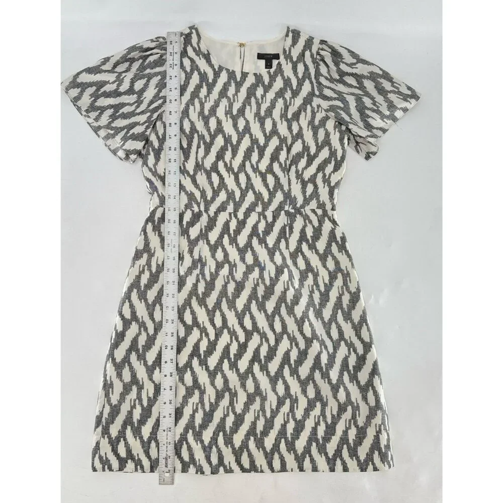 J.Crew 100% Silk Flutter‎ Sleeve Dress Size 6 Preppy Lightweight, Event